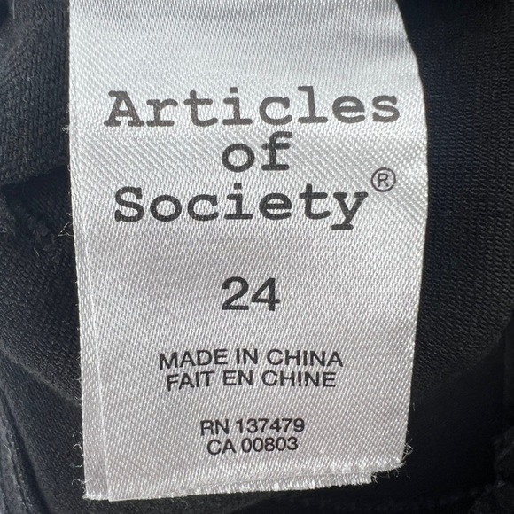 Articles Of Society Black Distressed Skinny Jeans Size 24 Women’s - Picture 2 of 7